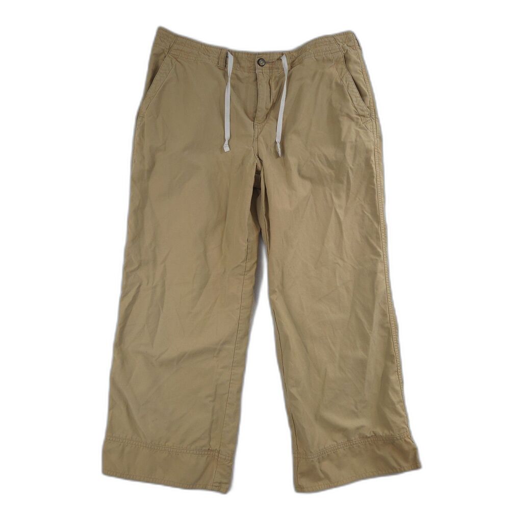 Horny Toad Crop Wide Leg Pants 8 Beige Outdoor Hiking Granola Gorpcore Travel